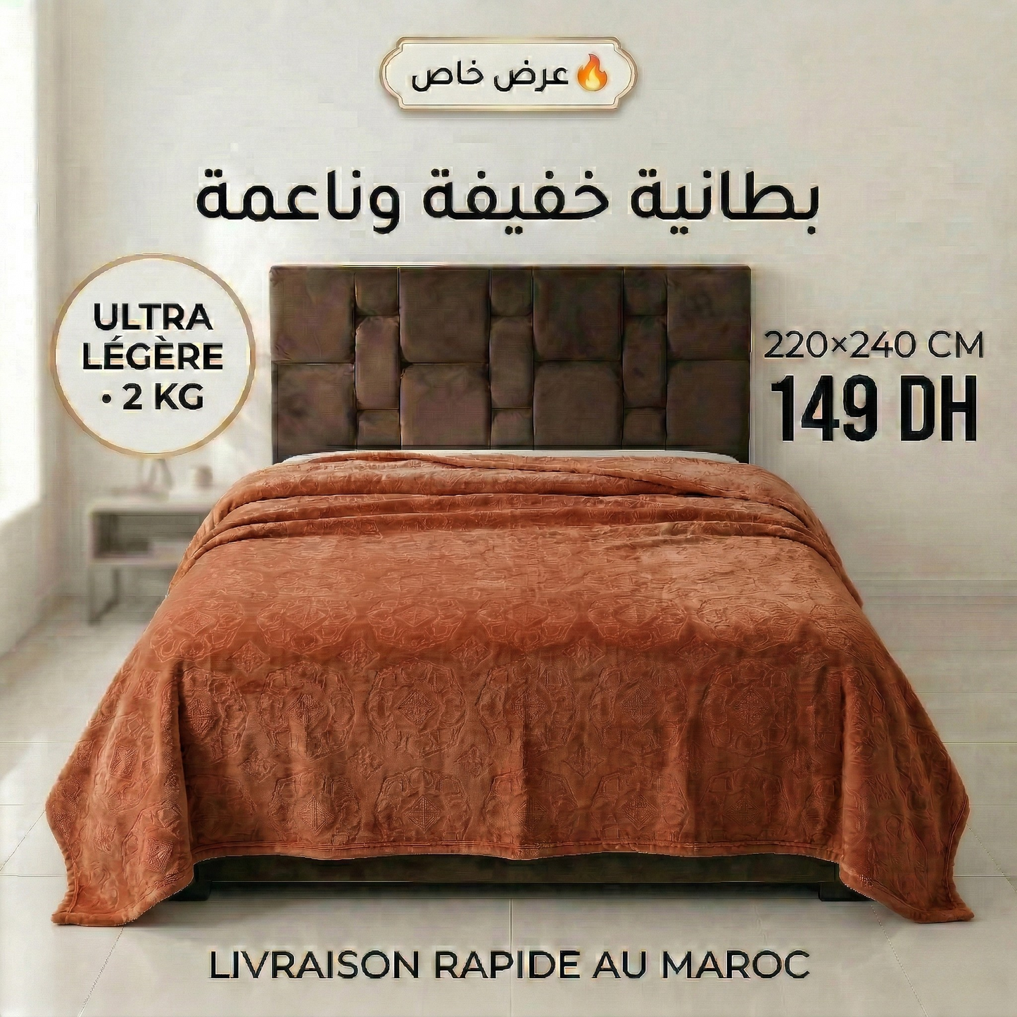 Couverture légère marron