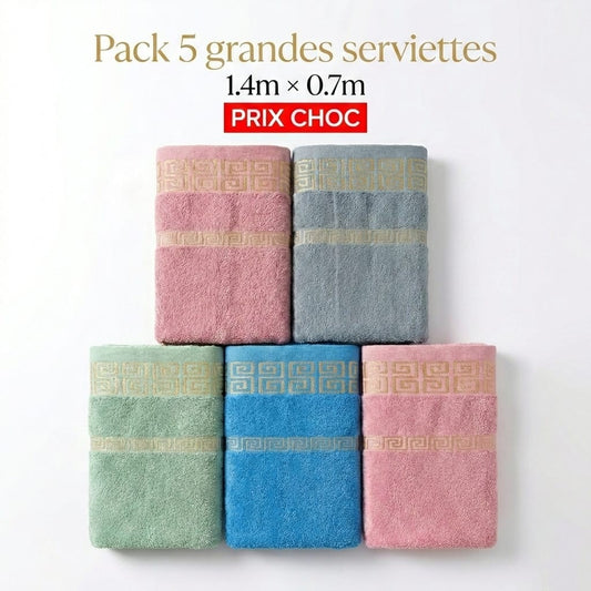 Pack 5 grandes serviettes premium
