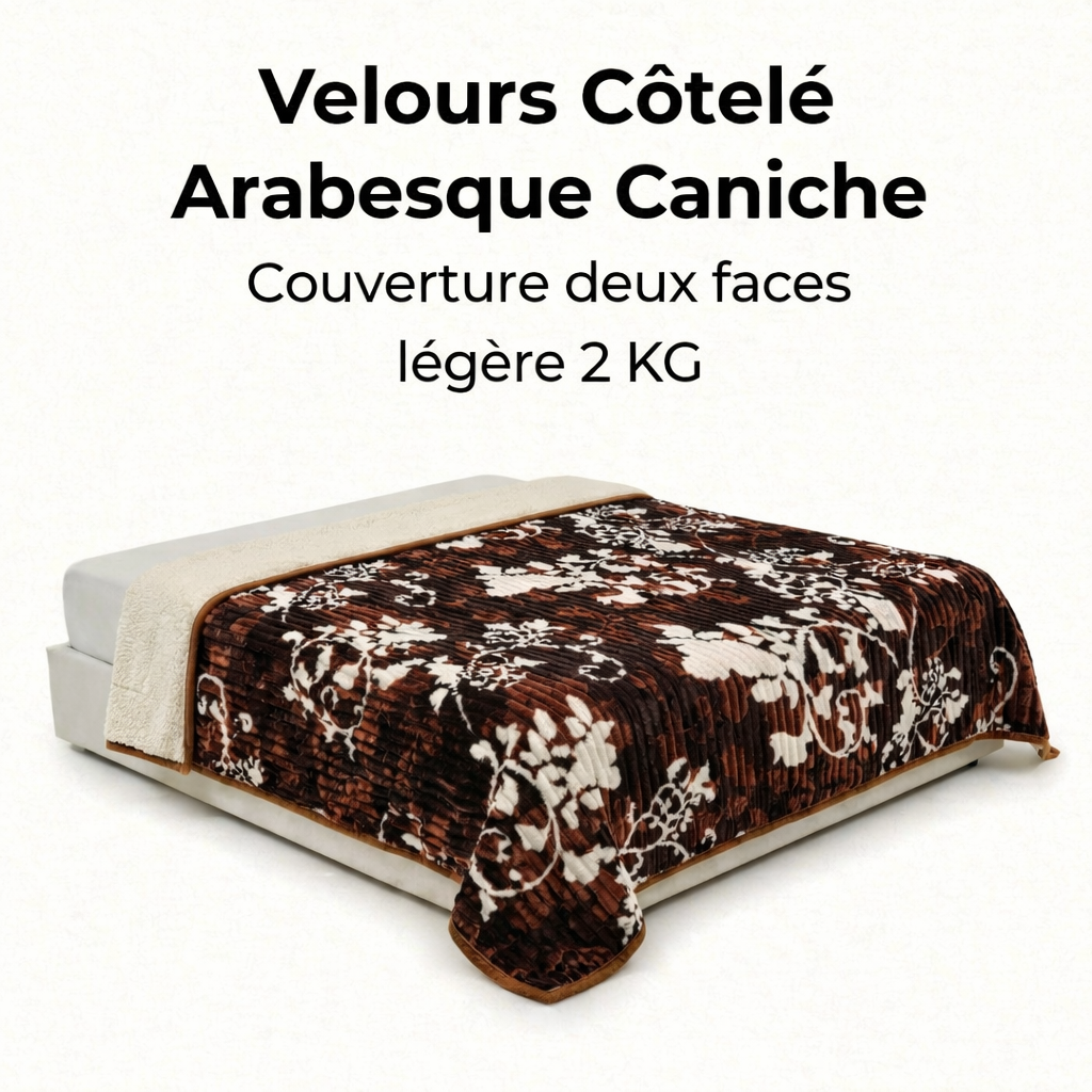 Couverture Velours Côtelé Arabesque