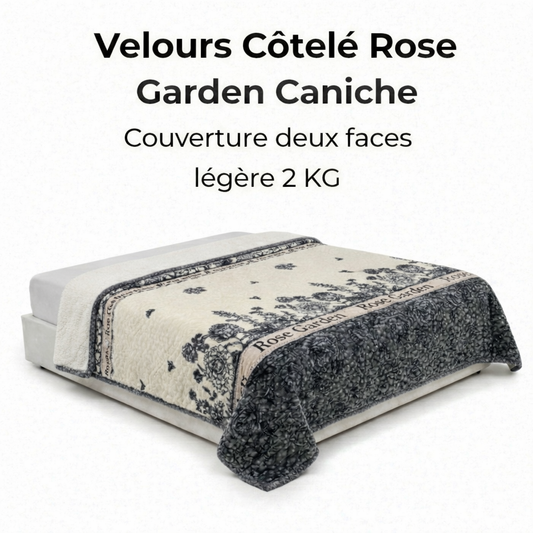 Couverture Velours Côtelé Rose Garden