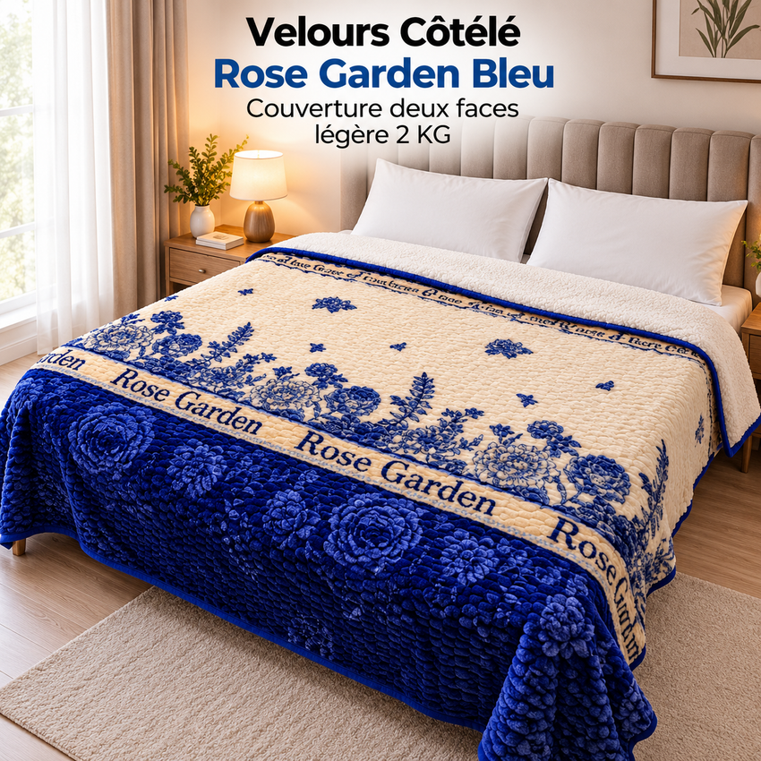 Couverture Velours Côtelé Garden