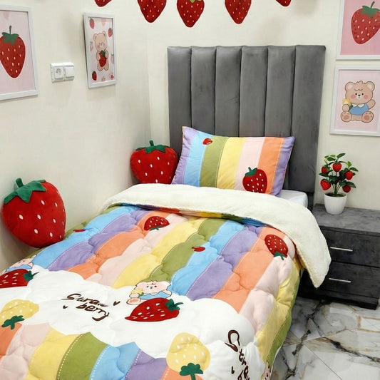 couvre lit Multicolore Fraises