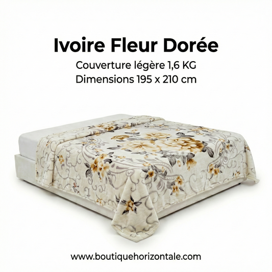 Couverture légère Ivoire Fleur Dorée