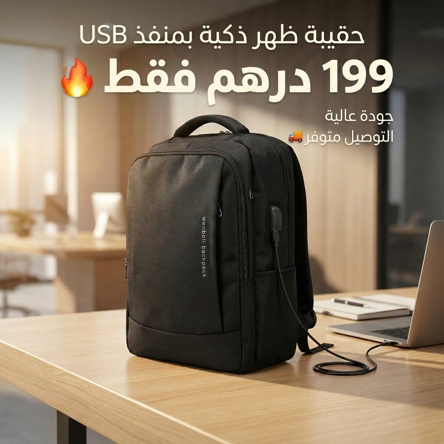 Sac à dos business avec port USB
