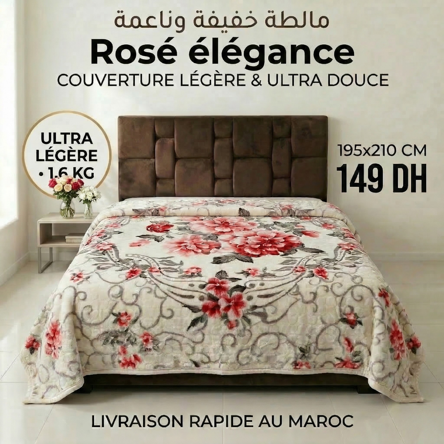 couverture légère Rosé Élégance