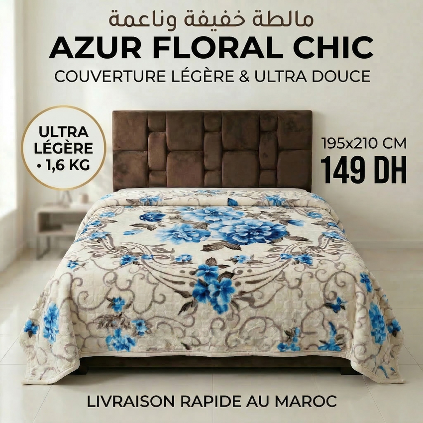 Couverture légère Azur Floral Chic