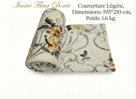 Couverture légère Ivoire Fleur Dorée