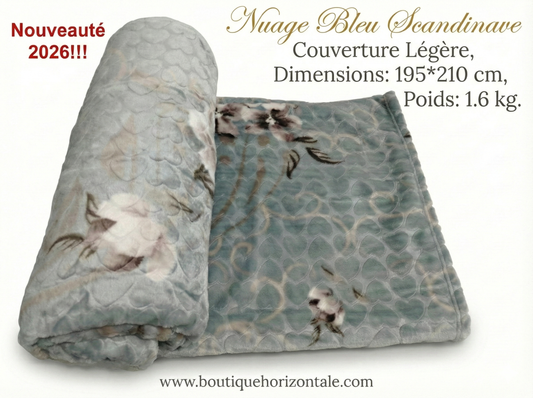 Couverture légère Nuage Bleu Scandinave